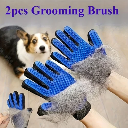 2PCS Pet Grooming Gloves, Hair Removal Gloves with Hair Removal and Massage for Dogs and Cats To Remove Floating Hair.
