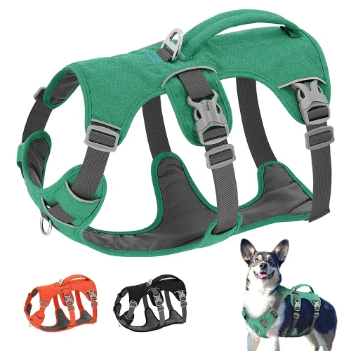 Escape Proof Nylon Dog Harness Reflective Dog Harnesses Durable Pet Vest With Handle Adjustable for Small Medium Large Dogs Pug