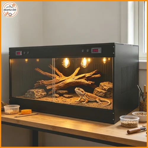 Lizard Tank Reptile Tank|100*50*50cm Dual Temperature Controller Reptile Terrarium| PVC Reptile Enclosure