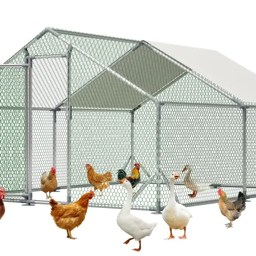 Metal Chicken Coop 13x10x6.56ft Large Walk-in Poultry Cage for 10-20 Chickens Chicken Run Hen Rabbit Duck House with, Custom