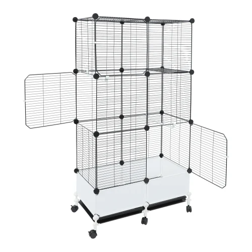 Large Parrot Cage, Standing Bird Cage 29x14x55 Inch, Spacious Birdcage with Splash Guard & 6 Locking Wheels